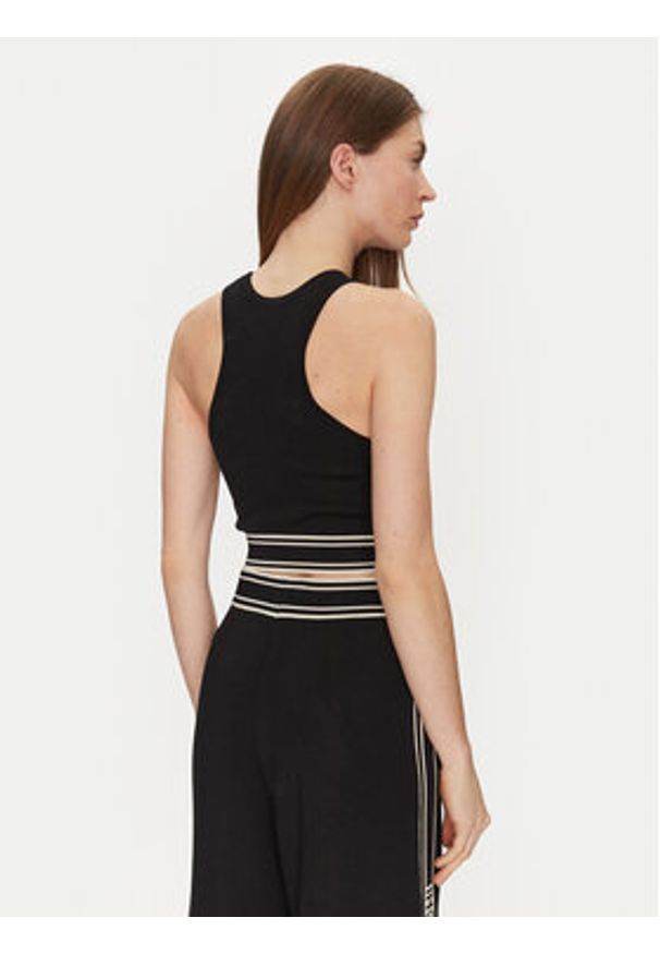 Elisabetta Franchi Top TK-39S-51E2 Czarny Slim Fit. Kolor: czarny. Materiał: wiskoza