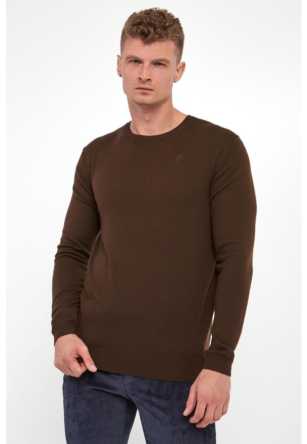 Karl Lagerfeld - Sweter męski wełniany KARL LAGERFELD. Materiał: wełna