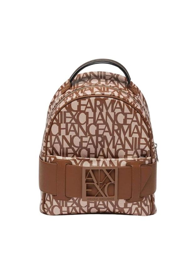 Armani Exchange - ARMANI EXCHANGE Mały brązowy plecak. Kolor: brązowy