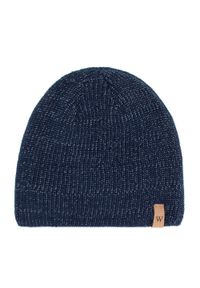 Wittchen - Męska czapka z odblaskowym włóknem. Kolor: niebieski. Materiał: akryl. Sezon: zima. Styl: elegancki, sportowy #1