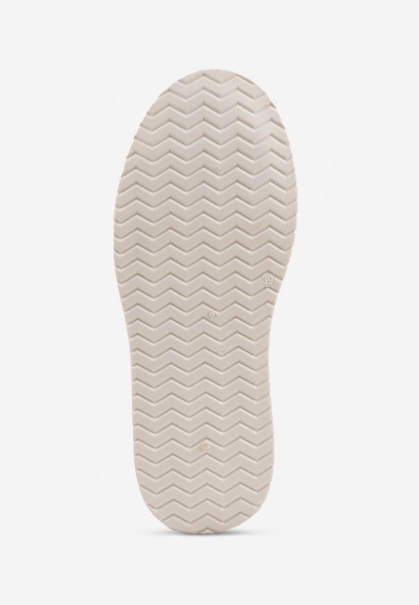 Born2be - Beżowe Trampki na Grubej Podeszwie Ozdobione Metaliczną Aplikacją Efadelis. Okazja: na co dzień. Kolor: beżowy. Materiał: jeans. Wzór: aplikacja. Styl: casual