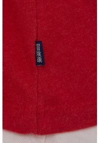 Superdry t-shirt bawełniany kolor czerwony. Kolor: czerwony. Materiał: bawełna. Długość rękawa: krótki rękaw. Długość: krótkie. Wzór: gładki #4