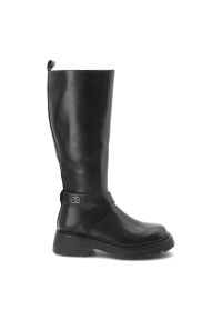 Czarne Kozaki Filippo Eleganckie Obuwie Damskie. Okazja: na co dzień. Wysokość cholewki: przed kolano. Zapięcie: pasek. Kolor: czarny. Szerokość cholewki: normalna. Sezon: zima, jesień. Styl: elegancki #4