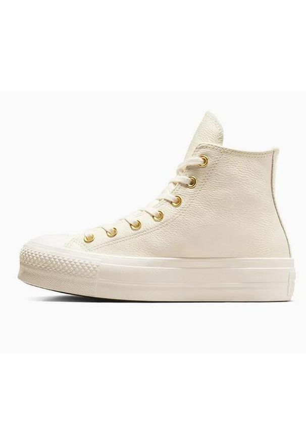 Converse - Buty CONVERSE CTAS LIFT HI Biały. Kolor: beżowy. Materiał: tkanina, skóra