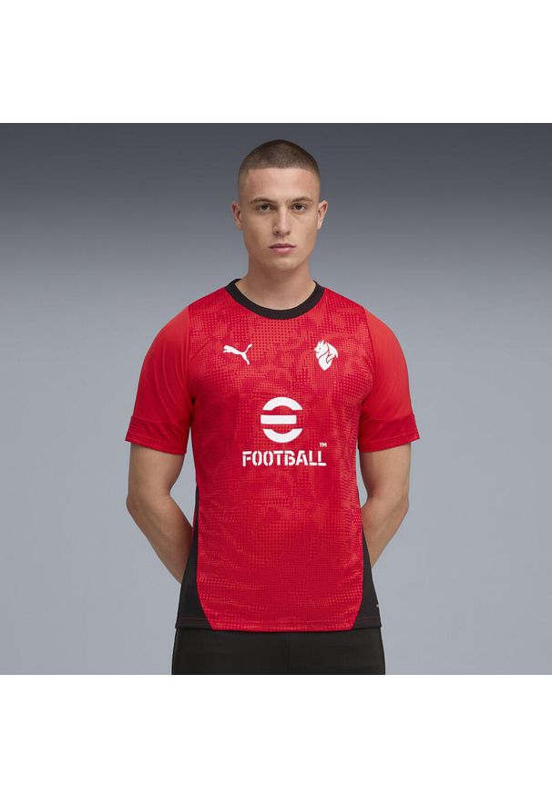 Puma - Męska koszulka treningowa AC Milan PUMA For All Time Red Black. Kolor: czerwony, wielokolorowy, czarny. Sport: piłka nożna