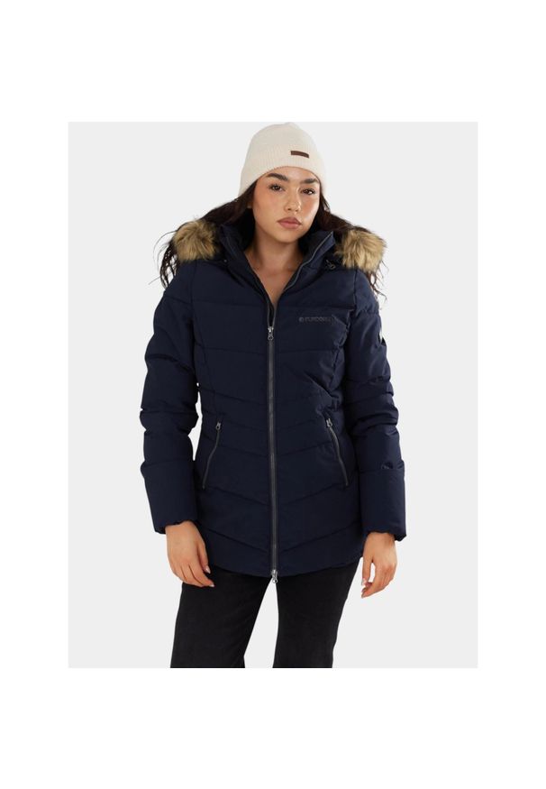 FUNDANGO - Płaszcz Zimowy Damski Fundango Prue. Kolor: niebieski. Materiał: puch. Sezon: zima. Sport: turystyka piesza