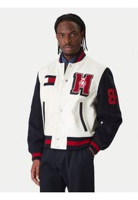 TOMMY HILFIGER - Tommy Hilfiger Kurtka bomber Varsity MW0MW41866 Écru Regular Fit. Materiał: skóra #1