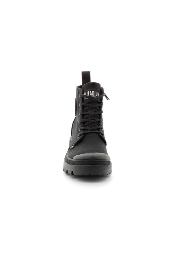 Buty do chodzenia unisex Palladium Pallabase Twill. Wysokość cholewki: za kostkę. Zapięcie: sznurówki. Kolor: czarny. Materiał: guma, syntetyk, materiał. Szerokość cholewki: normalna. Sport: turystyka piesza