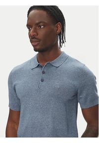 Lindbergh Polo 30-800159 Niebieski Slim Fit. Typ kołnierza: polo. Kolor: niebieski. Materiał: wiskoza #5