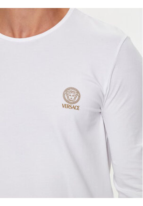 VERSACE - Versace Longsleeve AUU01007 1A10011 Biały Regular Fit. Kolor: biały. Materiał: bawełna. Długość rękawa: długi rękaw