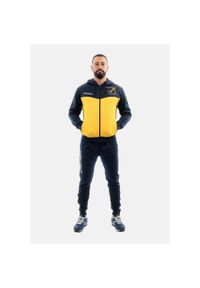 Dres dziecięcy Givova Visa Melange z kapturem (polarfleece). Okazja: na uczelnię. Kolor: niebieski, beżowy, wielokolorowy. Materiał: dresówka. Styl: sportowy #1