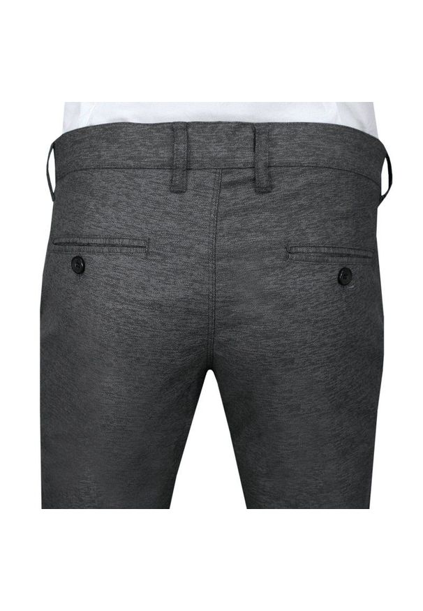 Szare Casualowe Spodnie Męskie, Slim Fit -TO-ON- Zwężane, Chinosy, Tłoczony Wzór, Melanżowe. Okazja: na co dzień. Kolor: szary. Materiał: bawełna, elastan. Wzór: melanż. Styl: casual