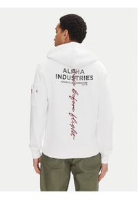 Alpha Industries Bluza Signature Back Print 148341 Biały Regular Fit. Kolor: biały. Materiał: bawełna. Wzór: nadruk #3