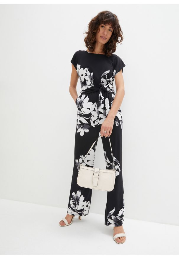 bonprix - Kombinezon. Kolor: czarny. Styl: elegancki
