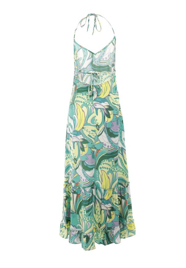 Born2be - Zielona Sukienka Hyriope. Kolor: zielony. Materiał: wiskoza. Długość rękawa: bez rękawów. Wzór: nadruk. Sezon: lato. Długość: maxi