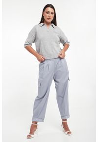 Sweter damski wełniany z kołnierzem polo PESERICO. Typ kołnierza: polo. Materiał: wełna #3