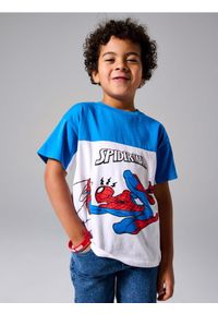 Sinsay - Bawełniana koszulka z krótkim rękawem Spider-Man - biały. Kolor: biały. Materiał: bawełna. Długość rękawa: krótki rękaw. Długość: krótkie #1