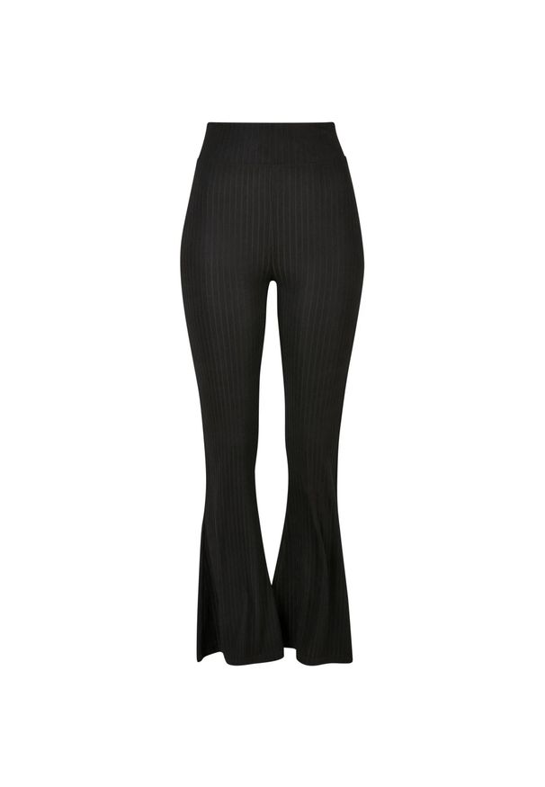 Urban Classics - Legginsy Damskie Z Wysokimi Stanami Z Prążkowanym Ściągaczem. Stan: podwyższony. Kolor: czarny. Materiał: prążkowany. Sport: turystyka piesza