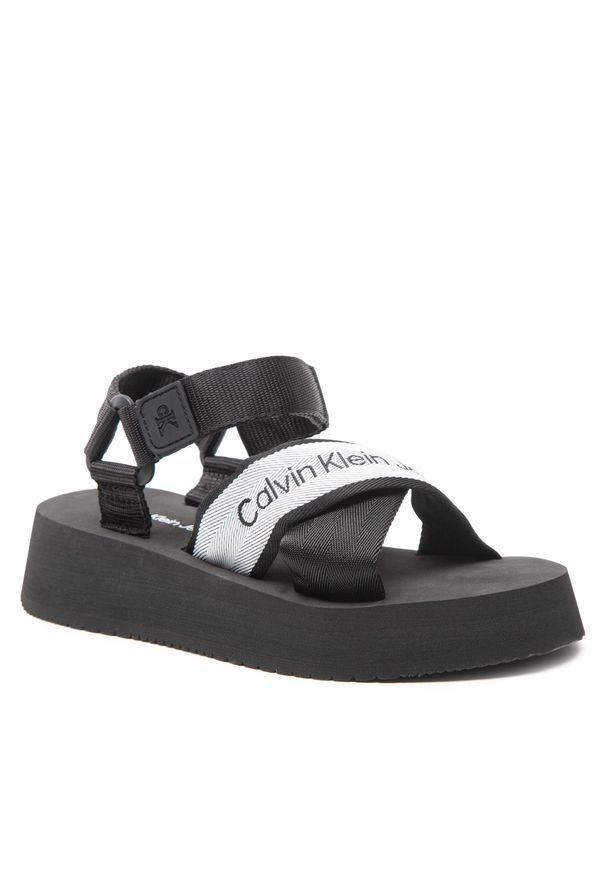 Sandały Calvin Klein Jeans Prefresato Sandal YW0YW00671 Black BDS. Kolor: czarny. Materiał: materiał