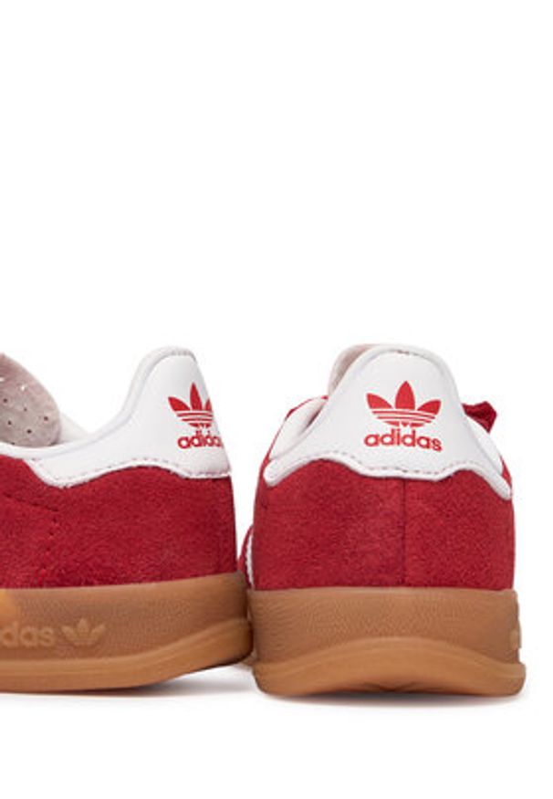 Adidas - adidas Sneakersy Gazelle Indoor Comfort Closure Elastic Lace IH9132 Czerwony. Kolor: czerwony. Materiał: skóra, zamsz. Model: Adidas Gazelle