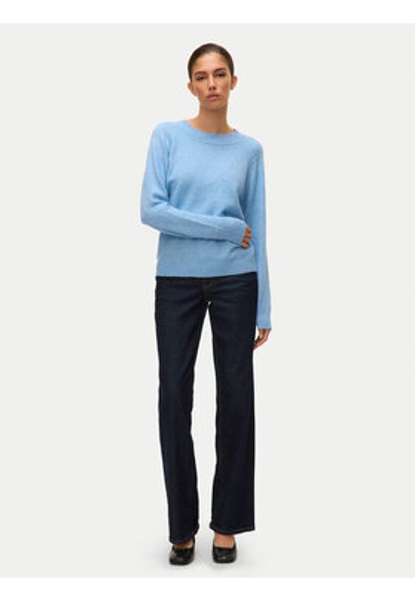 Vero Moda Sweter Doffy 10201022 Błękitny Regular Fit. Kolor: niebieski. Materiał: syntetyk