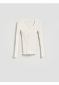 Reserved - Sweter z wiskozy - złamana biel. Materiał: wiskoza