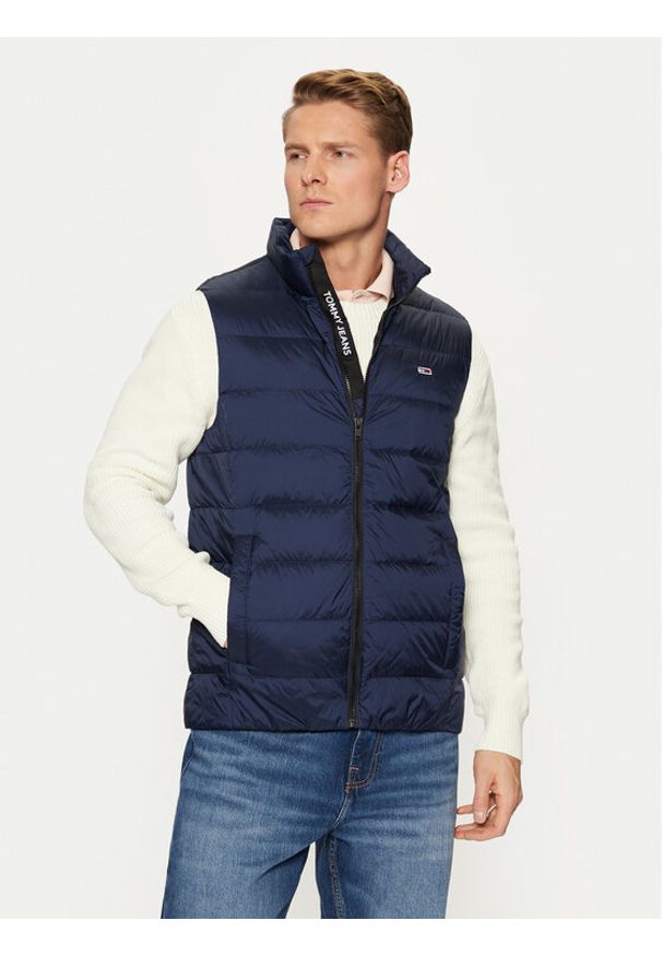 Tommy Jeans Bezrękawnik DM0DM20663 Granatowy Regular Fit. Kolor: niebieski. Materiał: syntetyk. Długość rękawa: bez rękawów