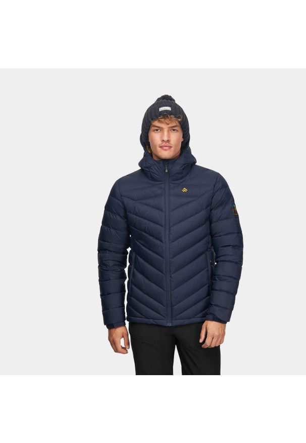 Kurtka męska puchowa Alpinus Monviso puch kaczy. Kolor: niebieski. Materiał: puch. Sport: turystyka piesza