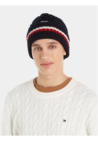 TOMMY HILFIGER - Tommy Hilfiger Czapka Monotype Chunky Knit Beanie AM0AM11506 Granatowy. Kolor: niebieski. Materiał: syntetyk #3