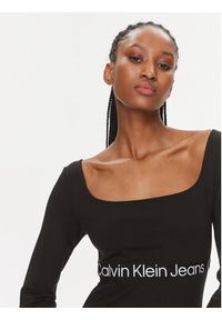 Calvin Klein Jeans Sukienka codzienna J20J221989 Czarny Slim Fit. Okazja: na co dzień. Kolor: czarny. Materiał: wiskoza, syntetyk. Typ sukienki: proste. Styl: casual