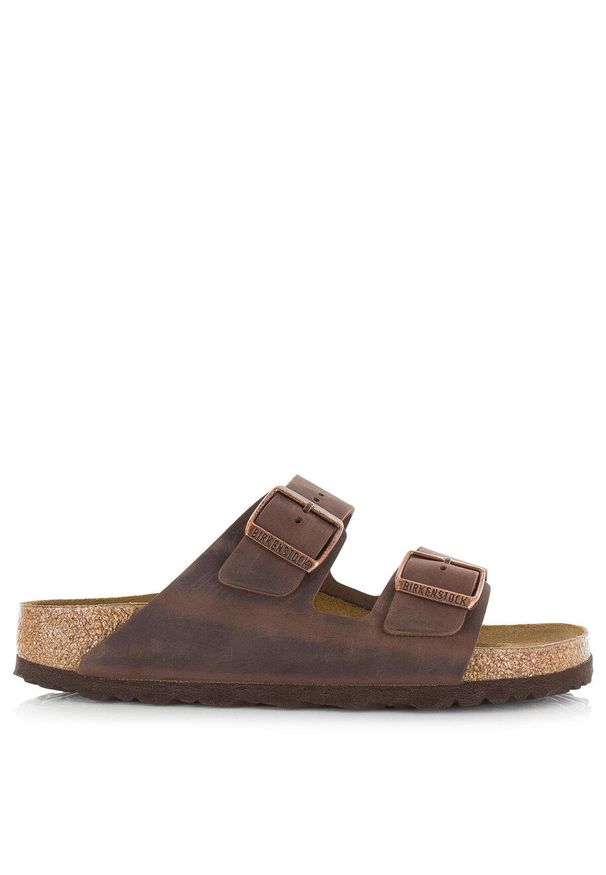 Klapki unisex Birkenstock Arizona. Zapięcie: bez zapięcia. Kolor: brązowy. Materiał: materiał, skóra, syntetyk. Szerokość cholewki: normalna. Sport: turystyka piesza