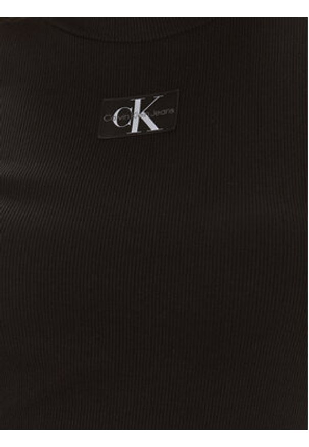 Calvin Klein Jeans Sukienka codzienna J20J222918 Czarny Slim Fit. Okazja: na co dzień. Kolor: czarny. Materiał: bawełna. Typ sukienki: proste. Styl: casual
