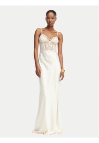 Elisabetta Franchi Sukienka wieczorowa AB-R53-62E2-V760 Kremowy Slim Fit. Kolor: kremowy. Materiał: syntetyk. Styl: wizytowy #1