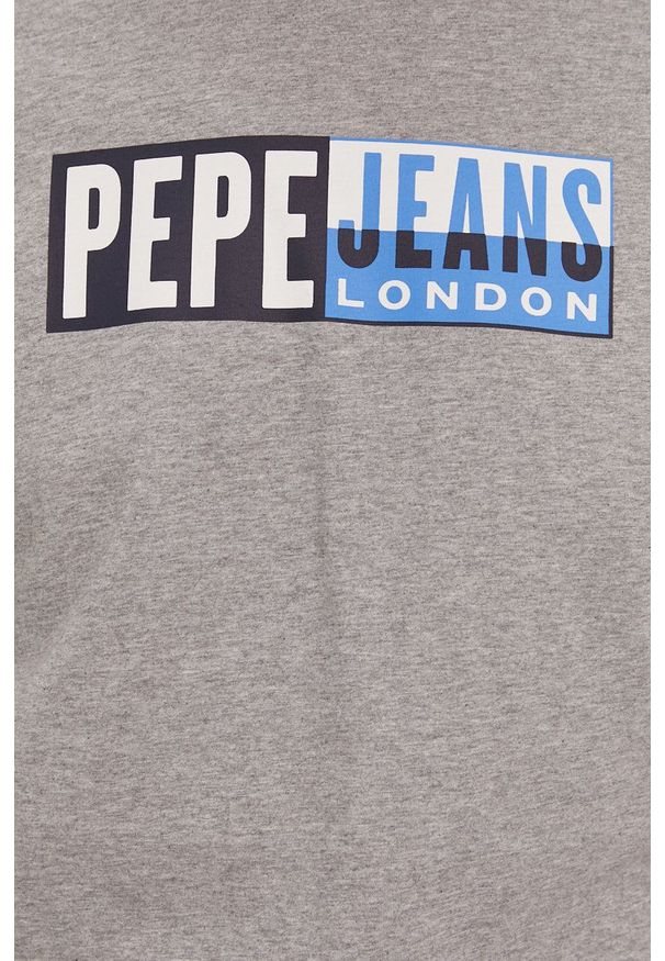 Pepe Jeans - T-shirt Gelu. Kolor: szary. Materiał: guma. Wzór: nadruk