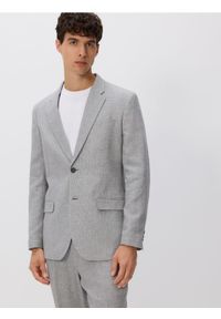 Reserved - Marynarka slim fit z lnem - jasnoszary. Kolor: szary. Materiał: len #1