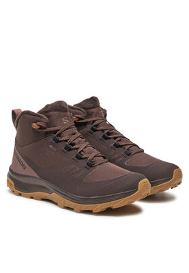 Salomon Trekkingi Outsnap Climasalomon™ Waterproof L47685100 Brązowy. Kolor: brązowy. Materiał: materiał