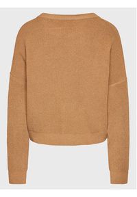 Kontatto Sweter 3M7760 Brązowy Relaxed Fit. Kolor: brązowy. Materiał: wiskoza #6