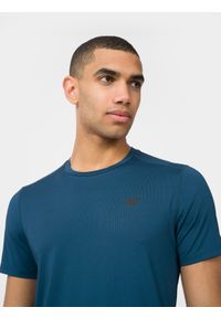 4f - Koszulka treningowa regular szybkoschnąca męska. Kolor: niebieski. Materiał: materiał, dzianina