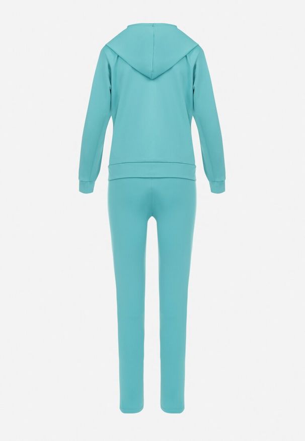 Born2be - Zielony Komplet Dresowy 3-częściowy z Lampasami Hisa. Kolekcja: plus size. Kolor: zielony. Materiał: dresówka. Sport: turystyka piesza
