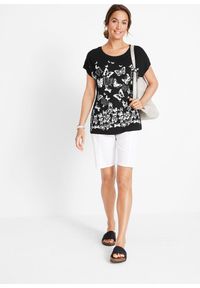 bonprix - T-shirt z nadrukiem. Kolor: czarny. Wzór: nadruk
