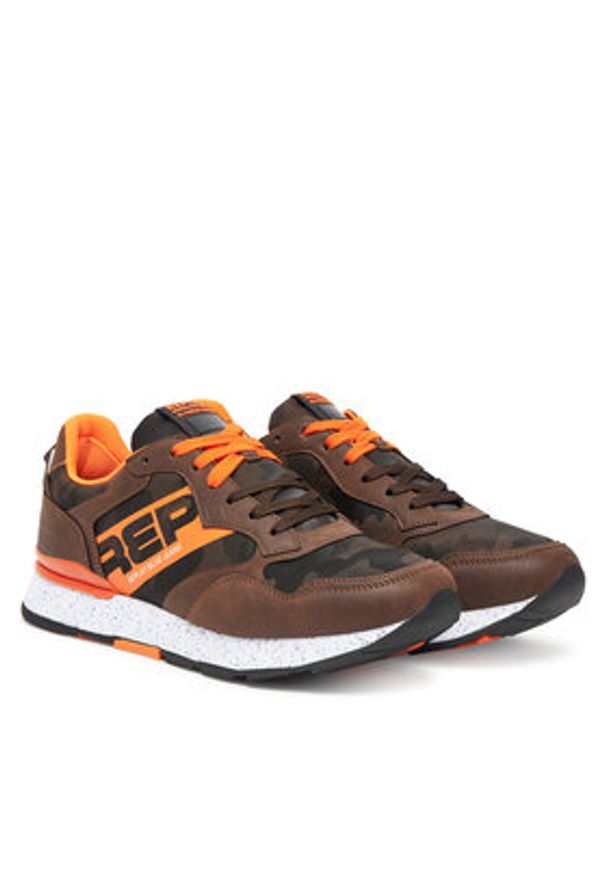 Replay - REPLAY Sneakersy GMS68 .000.C0096T Brązowy. Kolor: brązowy. Materiał: materiał