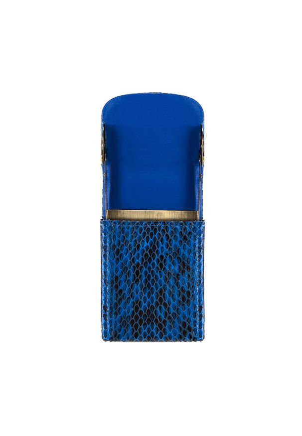 Wittchen - Etui na wizytówki. Kolor: wielokolorowy, niebieski, czarny. Materiał: skóra