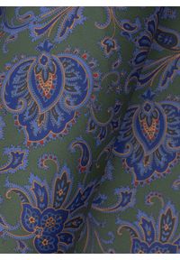 Pako Lorente - PAKO LORENTE – Zielona poszetka męska wzór kwiaty paisley. Kolor: zielony. Materiał: poliester. Wzór: paisley, kwiaty