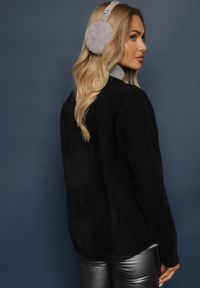 Renee - Czarny Kardigan Wełniany Zapinany Ierules. Kolor: czarny. Materiał: wełna. Długość rękawa: długi rękaw. Długość: długie. Styl: klasyczny #3