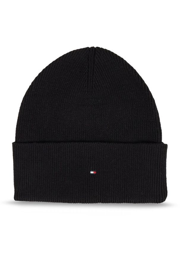 TOMMY HILFIGER - Tommy Hilfiger Czapka Essential Flag Beanie AW0AW15309 Czarny. Kolor: czarny. Materiał: bawełna