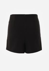 Renee - Czarne Spódnico-Spodenki High Waist z Ozdobnym Rozcięciem Sinessei. Stan: podwyższony. Kolor: czarny. Materiał: materiał. Styl: elegancki #5