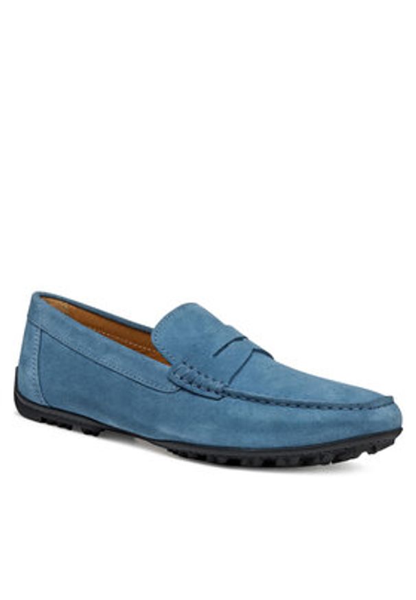 Geox Mokasyny U Kosmopolis + Grip U35CFB 00020 C4067 Niebieski. Kolor: niebieski. Materiał: zamsz, skóra
