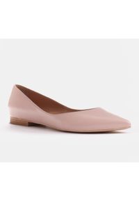 Marco Shoes Baleriny damskie z niskimi bokami różowe. Kolor: różowy. Materiał: materiał, skóra. Szerokość cholewki: normalna #7