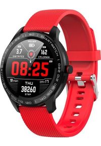 Smartwatch GepardWatches Smartwatch L9 Czarny z czerwoną silikonową opaską. Rodzaj zegarka: smartwatch. Kolor: wielokolorowy, czarny, czerwony #1