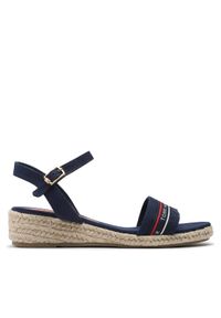 TOMMY HILFIGER - Tommy Hilfiger Espadryle Rope Wedge Sandal T3A7-32777-0048 S Granatowy. Kolor: niebieski. Materiał: materiał